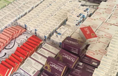 Medicamentos ilegales incautados por la Policía Nacional en Cádiz.