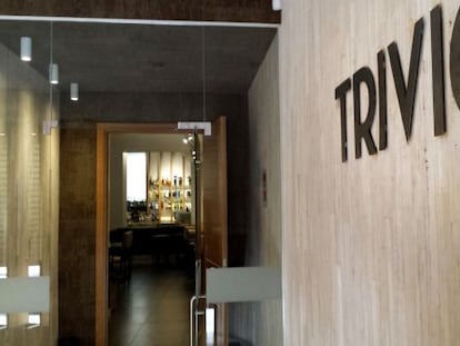 Entrada al restaurante Trivio, en Cuenca. 