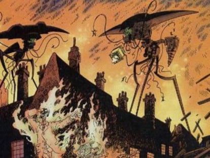 Londres es invadida por alienígenas en el cómic 'La liga de los hombres extraordinarios', de Alan Moore y Kevin O'Neill, que adaptaba 'La guerra de los mundos', de H. G. Wells.