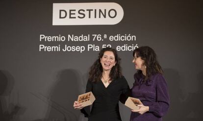 Ana Merino i Laia Aguilar després d'obtenir el Nadal i el Pla. 