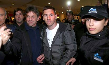 Messi, a su llegada a Buenos Aires.