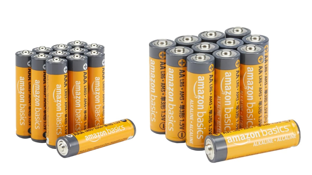 Paquete de 24 pilas alcalinas AA y AAA, de AmazonBasics.
