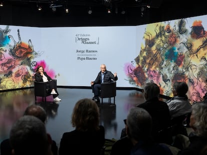 Pepa Bueno y Jorge Ramos, durante el encuentro con los suscriptores de este lunes.