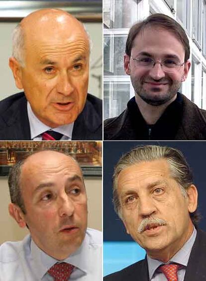 De izquierda a derecha: Josep Antoni Duran Lleida y Joan Herrera (arriba) y Josu Erkoreka y Diego López Garrido (abajo).