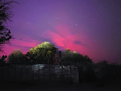 Aurora boreal vista desde Ciudad Obregón el 10 de mayo 2024.