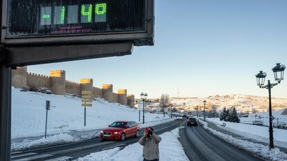 A thermometer registered -14ºC in Ávila on Tuesday morning.