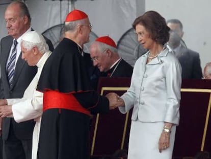 Despedida del Papa en el aeropuerto de Barajas.