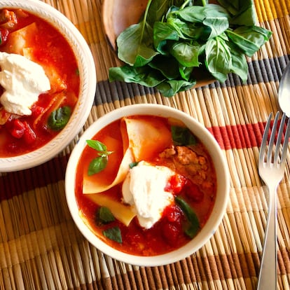 Sopa de lasaña