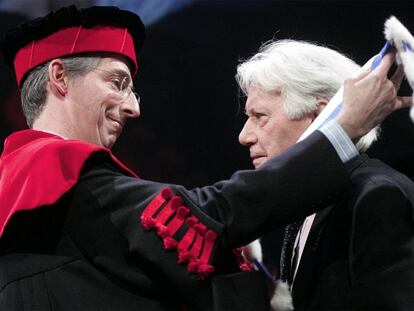 Jorge Semprún, investido en 2005 como doctor honoris causa en la Universidad de Lovaina.