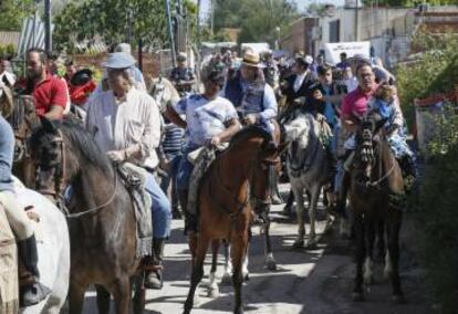 Un parón en la romería.