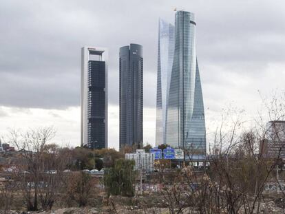 Vista de las Cuatro Torres de Madrid. 
