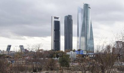 Vista de las Cuatro Torres de Madrid. 