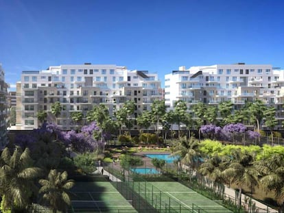 Recreación de viviendas en construcción de ASG Homes en la Playa de San Juan (Alicante).