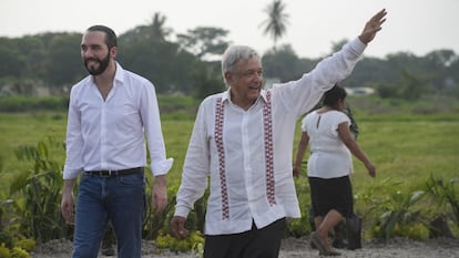 Andrés Manuel López Obrador, Presidente de México, y Nayib Bukele, presidente de El Salvador