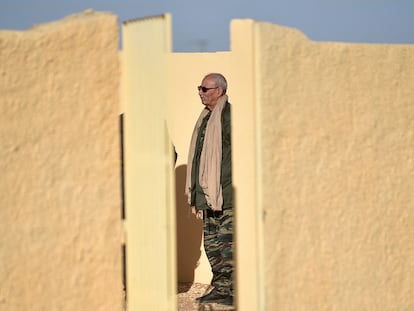 Brahim Gali, líder del Frente Polisario, en el campo de refugiados saharauis de Dajla (Argelia), el 13 de enero.