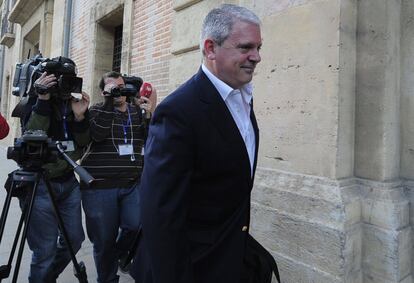 Pablo Crespo, considerado 'número dos' de la trama Gürtel, a su llegada al Tribunal Superior de Justicia de Valencia.