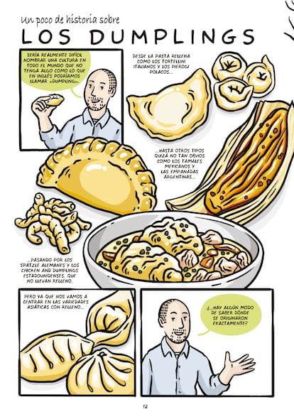 Interior del cómic ¡Dumplings! (Libros Cúpula).