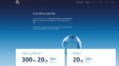 Oferta de fibra y móvil de O2 de Telefónica.