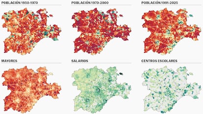 Envejecidos, vaciados y sin servicios: el mapa de la despoblación en Castilla y León, por municipios