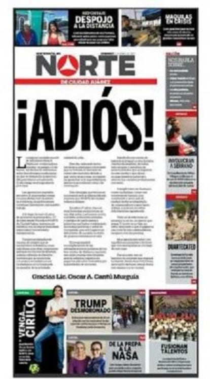 Editorial del periódico Norte