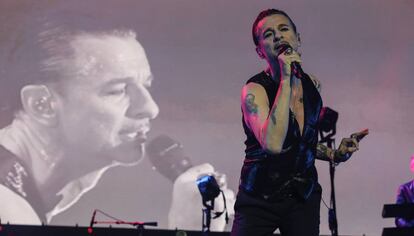 Dave Gahan, cantante de Depeche Mode, durante su último concierto en Madrid.