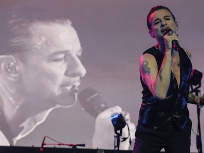 Dave Gahan, cantante de Depeche Mode, durante su último concierto en Madrid.