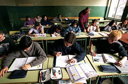 Una clase en el instituto San Josep de Calasanz de Barcelona.