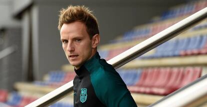 Rakitic, antes de un entrenamiento de la semana pasada.