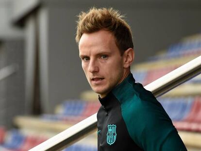 Rakitic, antes de un entrenamiento de la semana pasada.