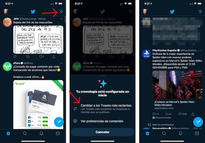 Cambia la organización de tu 'timeline' de Twitter.