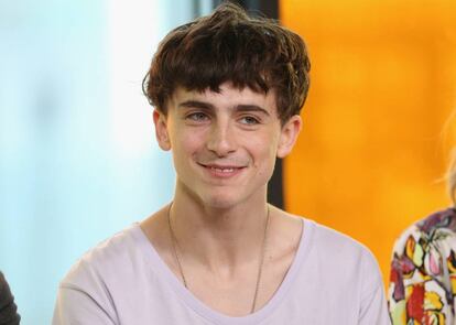 El actor Timothée Chalamet durante una rueda de prensa a finales de 2018, durante el rodaje de la película 'The King' que se ha proyectado en Venecia y en la que luce un corte de pelo a lo tazón.