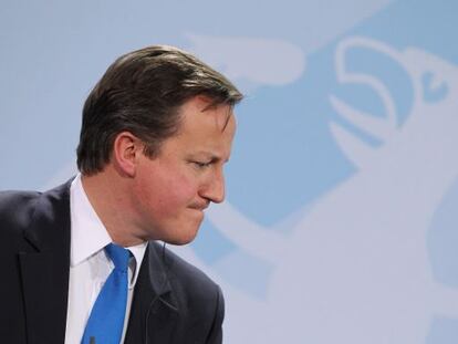 El primer ministro David Cameron tras una reunión en Berlín.
