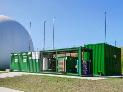 Una planta de biometano en A Coruña, en una imagen tomada en octubre pasado.