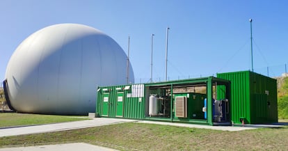 Una planta de biometano en A Coruña, en una imagen tomada en octubre pasado.