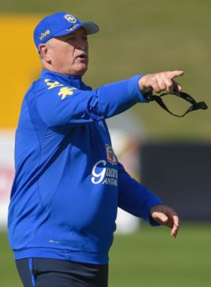 Scolari, en un entrenamiento.