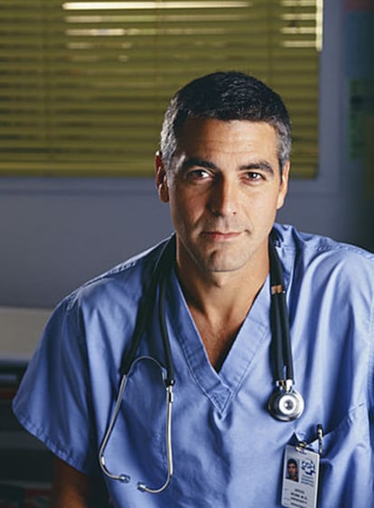 Goerge Clooney en su papel de Dr Doug Ross, en la serie Emergencias (Foto NBC)