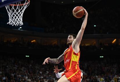 Juancho Hernangomez durante el partido de semifinales contra Alemania.