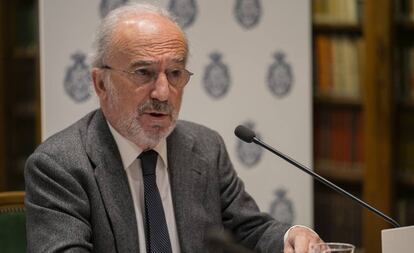 El director de la RAE, Santiago Muñoz Machado, en la presentación del programa del Congreso de la Asale el pasado octubre.