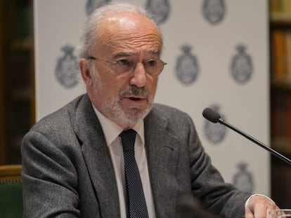 El director de la RAE, Santiago Muñoz Machado, en la presentación del programa del Congreso de la Asale.