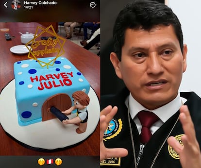 Perú pastel policía despedido