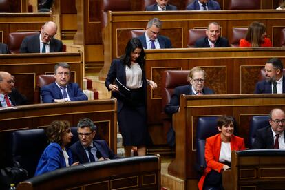 La portavoz de Ciudadanos en el Congreso, Inés Arrimadas, este martes en el Congreso. 