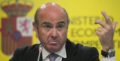 El ministro de Economía, Luis de Guindos, el jueves en Madrid.