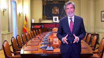 Carlos Lesmes anuncia este domingo en un vídeo las razones de su renuncia.