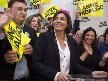 Anne Hidalgo, tras los primeros resultados.