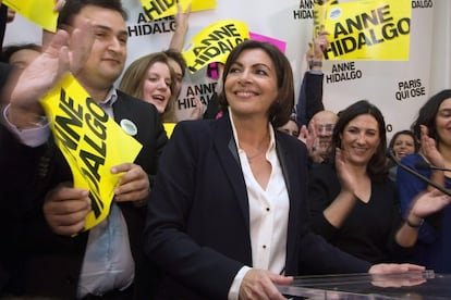 Anne Hidalgo, tras los primeros resultados.