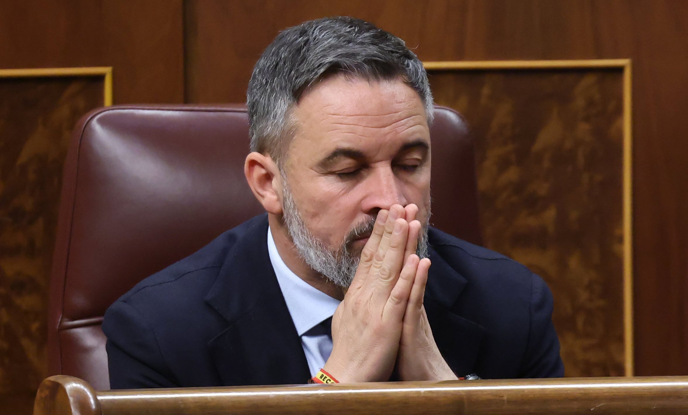 El presidente de Vox, Santiago Abascal, el pasado miércoles en el Congreso.