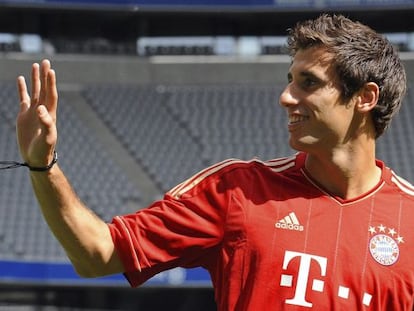 Javi Martínez, el día de su presentación con el Bayern. 