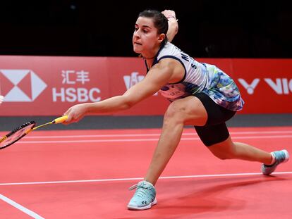 Carolina Marín, durante el torneo de maestras.