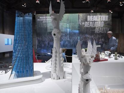 La exposición de Palo Alto muestra maquetas de futuras esculturas de la Sagrada Familia. 