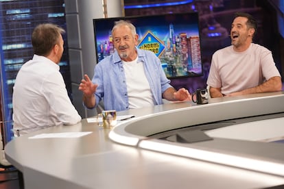 Karlos y Joseba Arguiñano, junto a Pablo Motos en 'El hormiguero'.